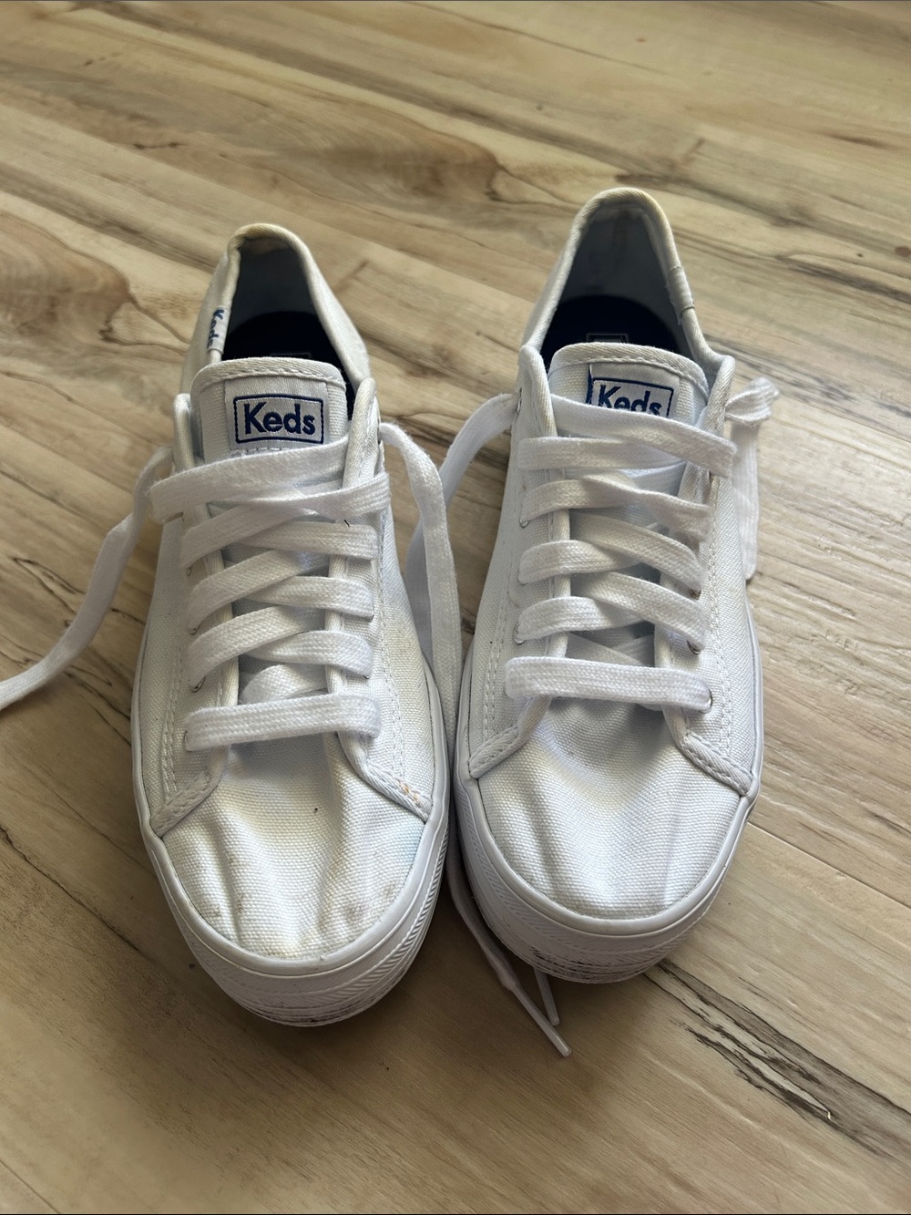 Keds White Canvas Low-Top Sneakers